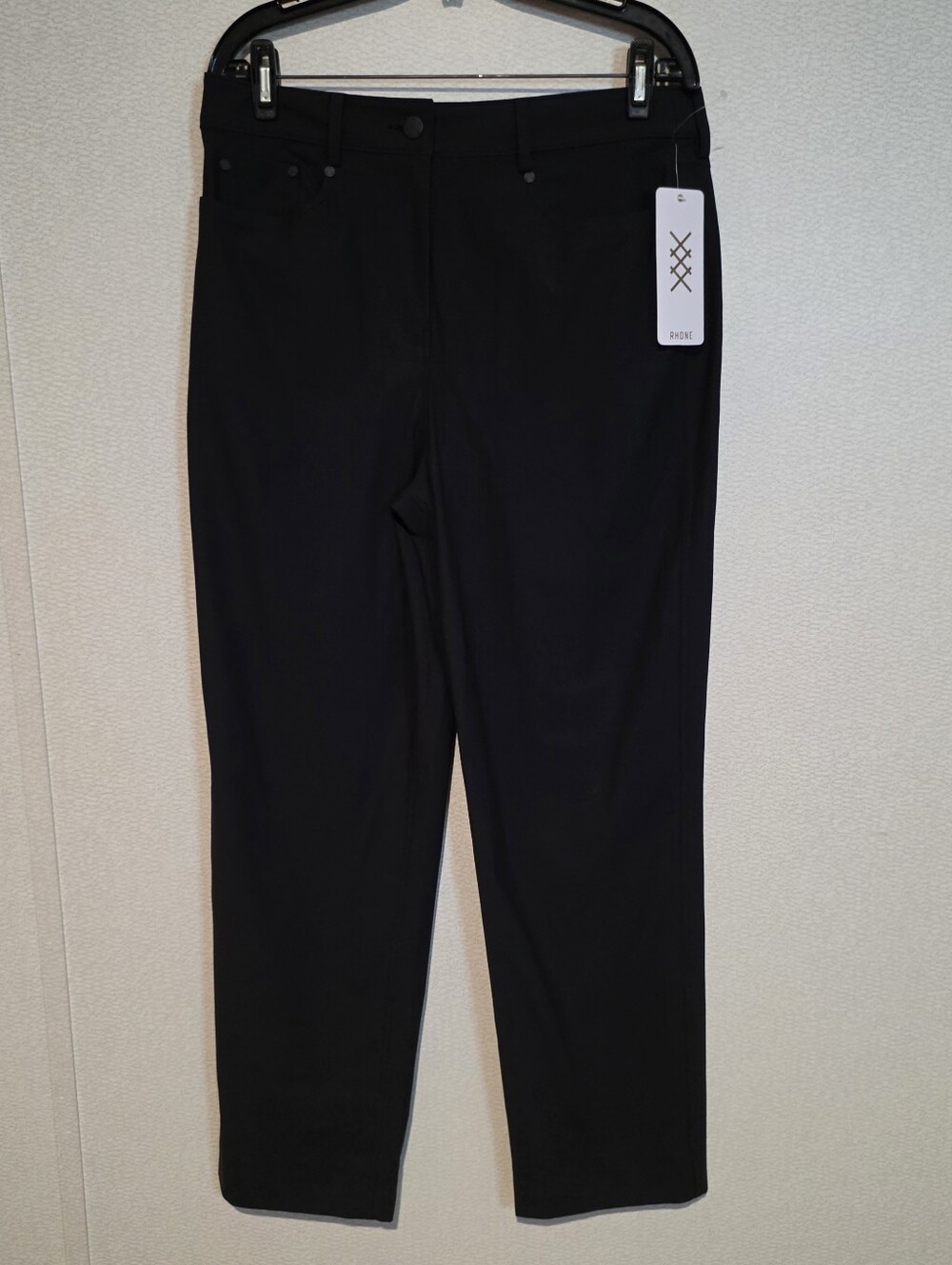Rhone Womens Commuter Straight Leg Pantd Size 12 Black Upf 50 Flex Knit